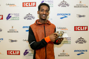 Weynay Ghebresilasie, winner of the 2017 Inverness Half Marathon